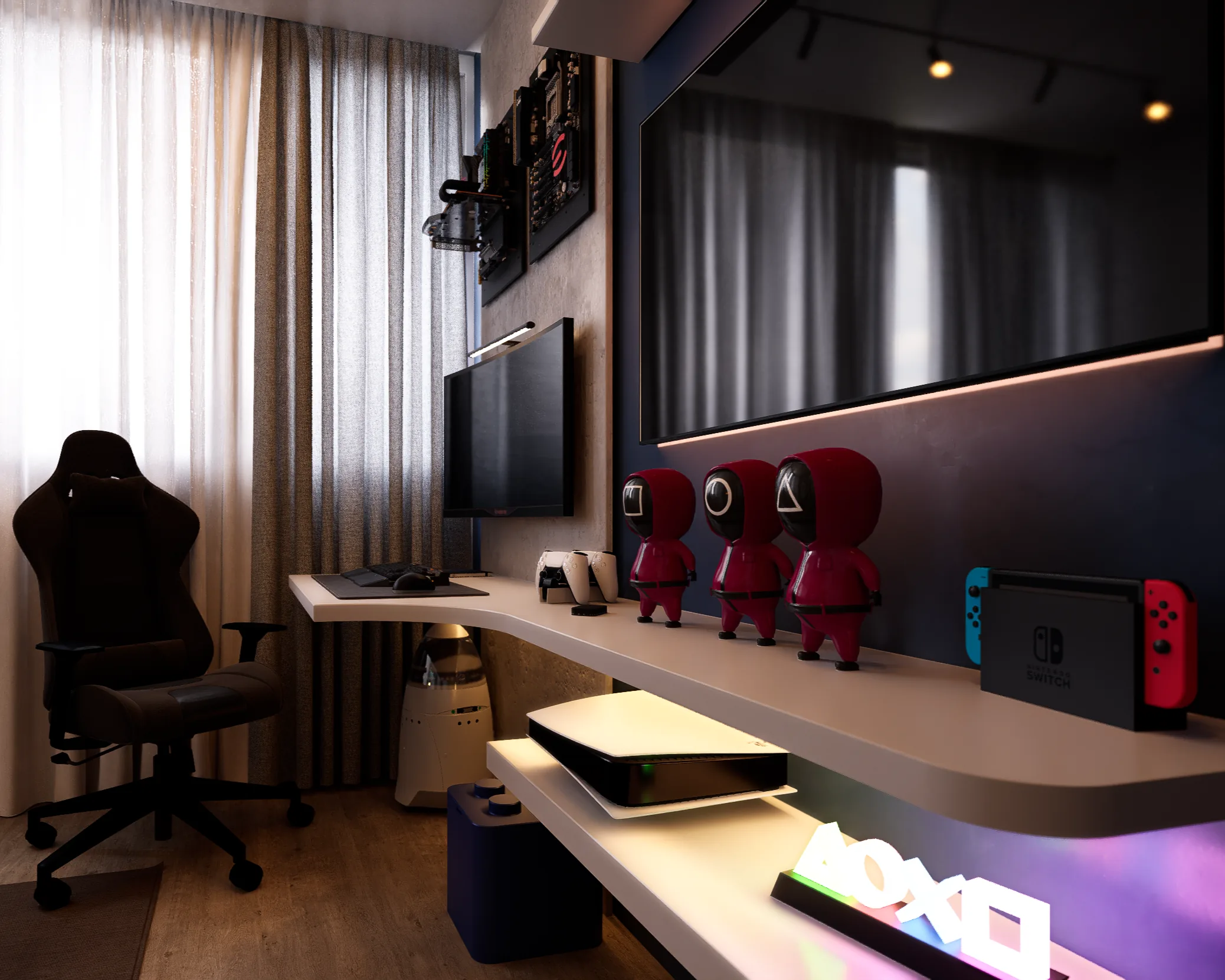 Setup PC et TV — vue d'ensemble de la zone gaming