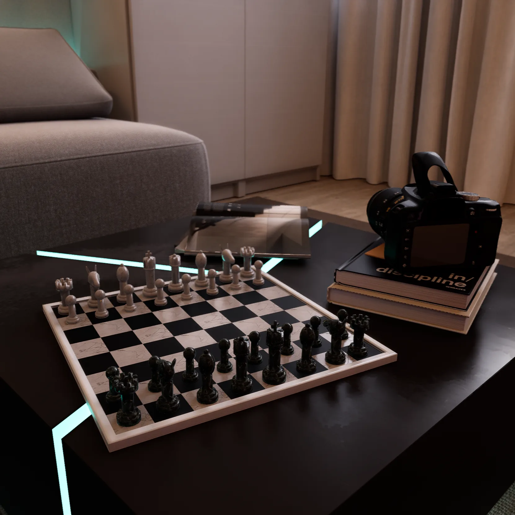 Gros plan — figurines Squid Game sur le bureau